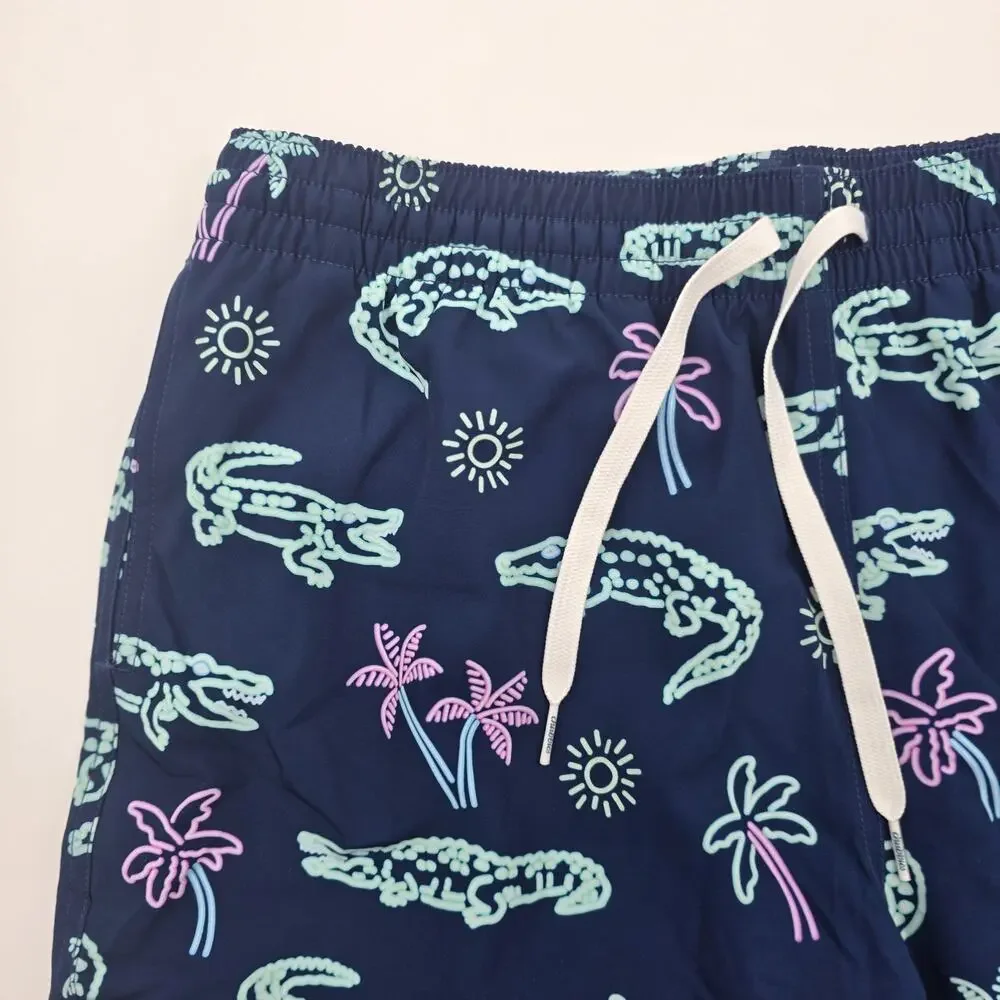 Chubbies Swim Trunks Mens L 7 Inch Neon Glades Alligator Shorts Boxer Liner